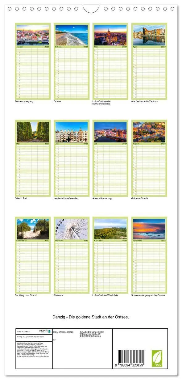 Bild: 9783594320129 | Familienplaner 2027 - Danzig - Die goldene Stadt an der Ostsee. mit...