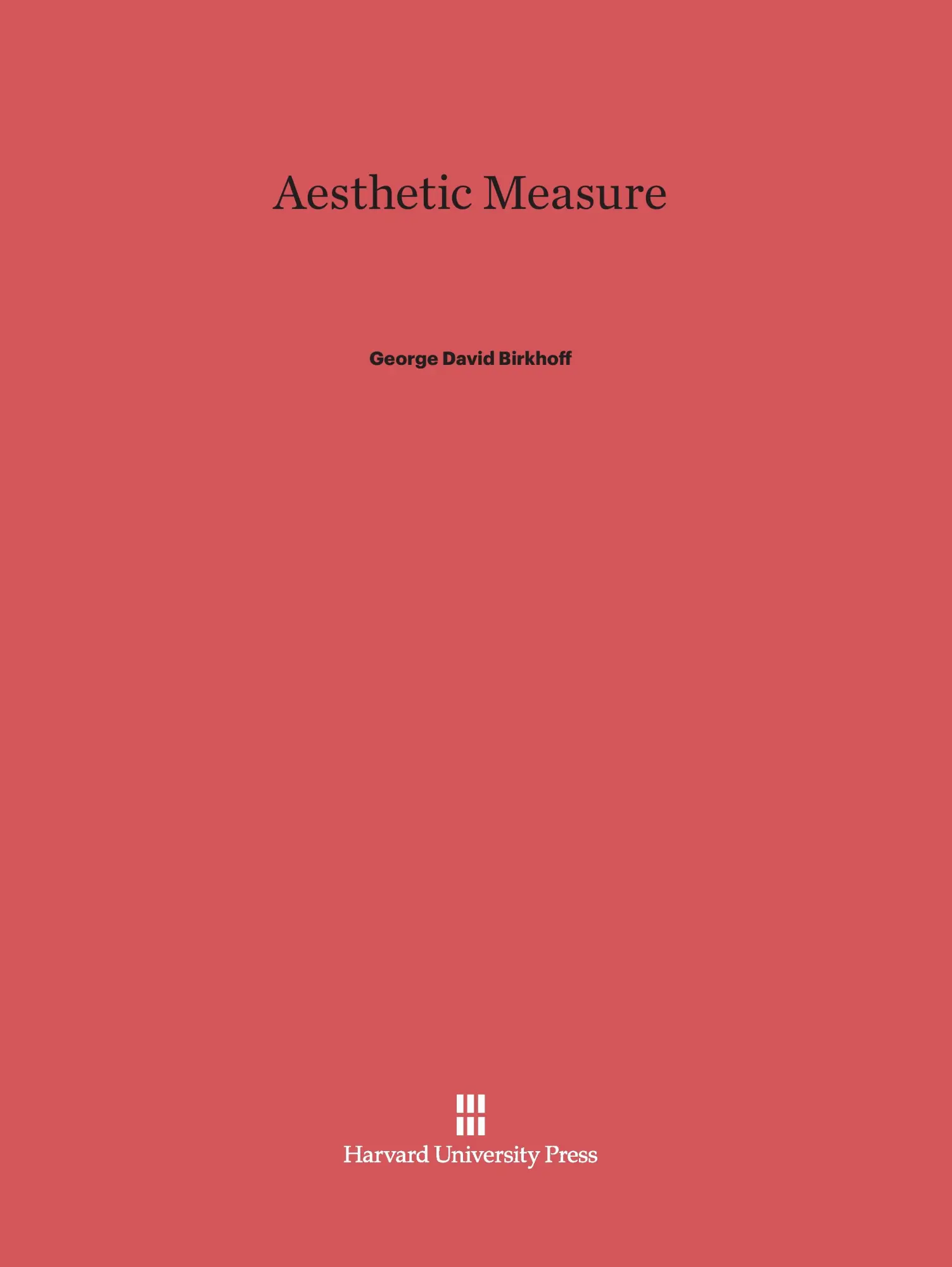 Cover: 9780674730229 | Aesthetic Measure | George David Birkhoff | Buch | Englisch