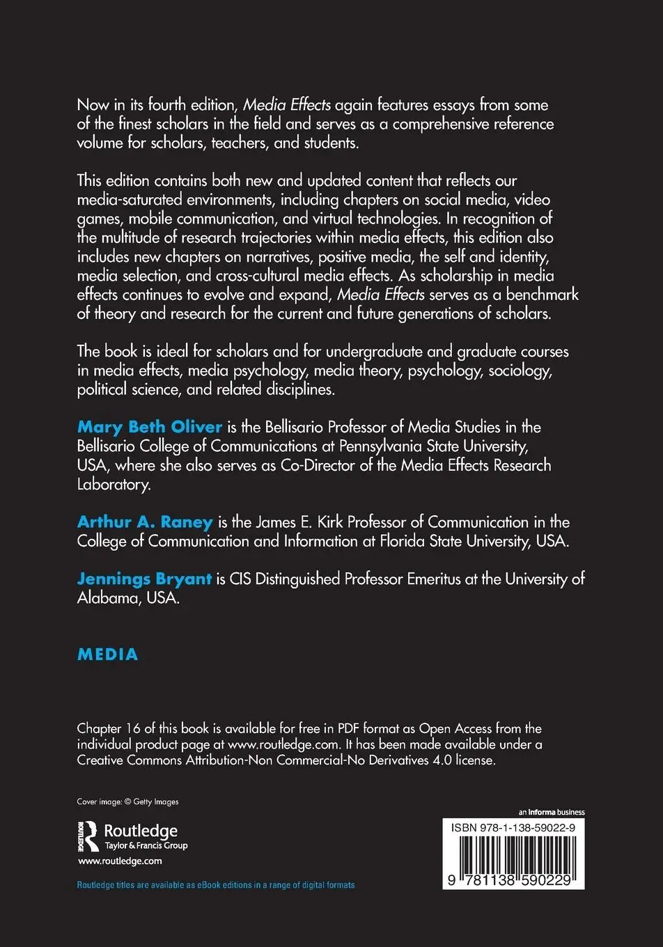 Rückseite: 9781138590229 | Media Effects | Advances in Theory and Research | Oliver (u. a.)