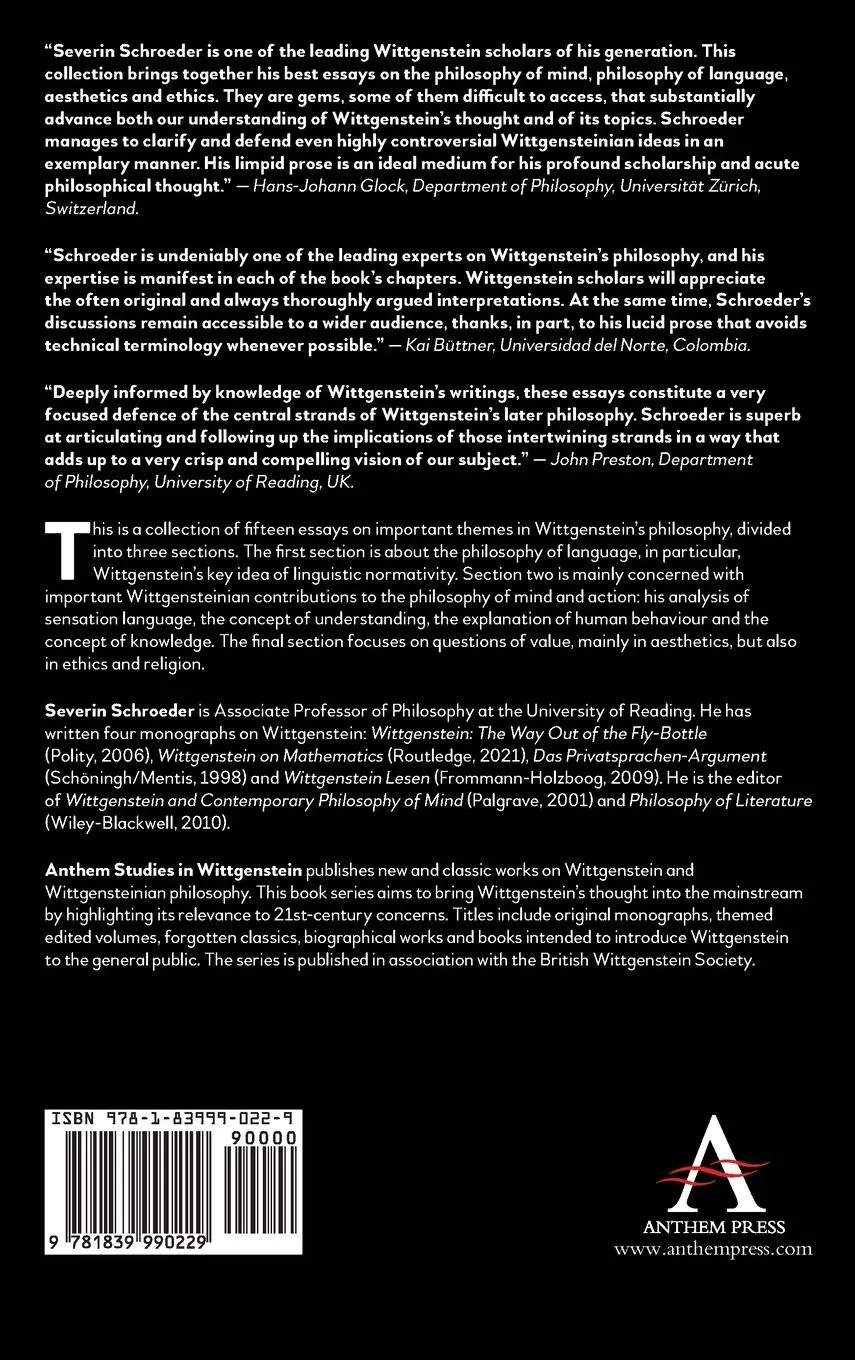 Rückseite: 9781839990229 | Language, Mind, and Value | Essays on Wittgenstein | Severin Schroeder