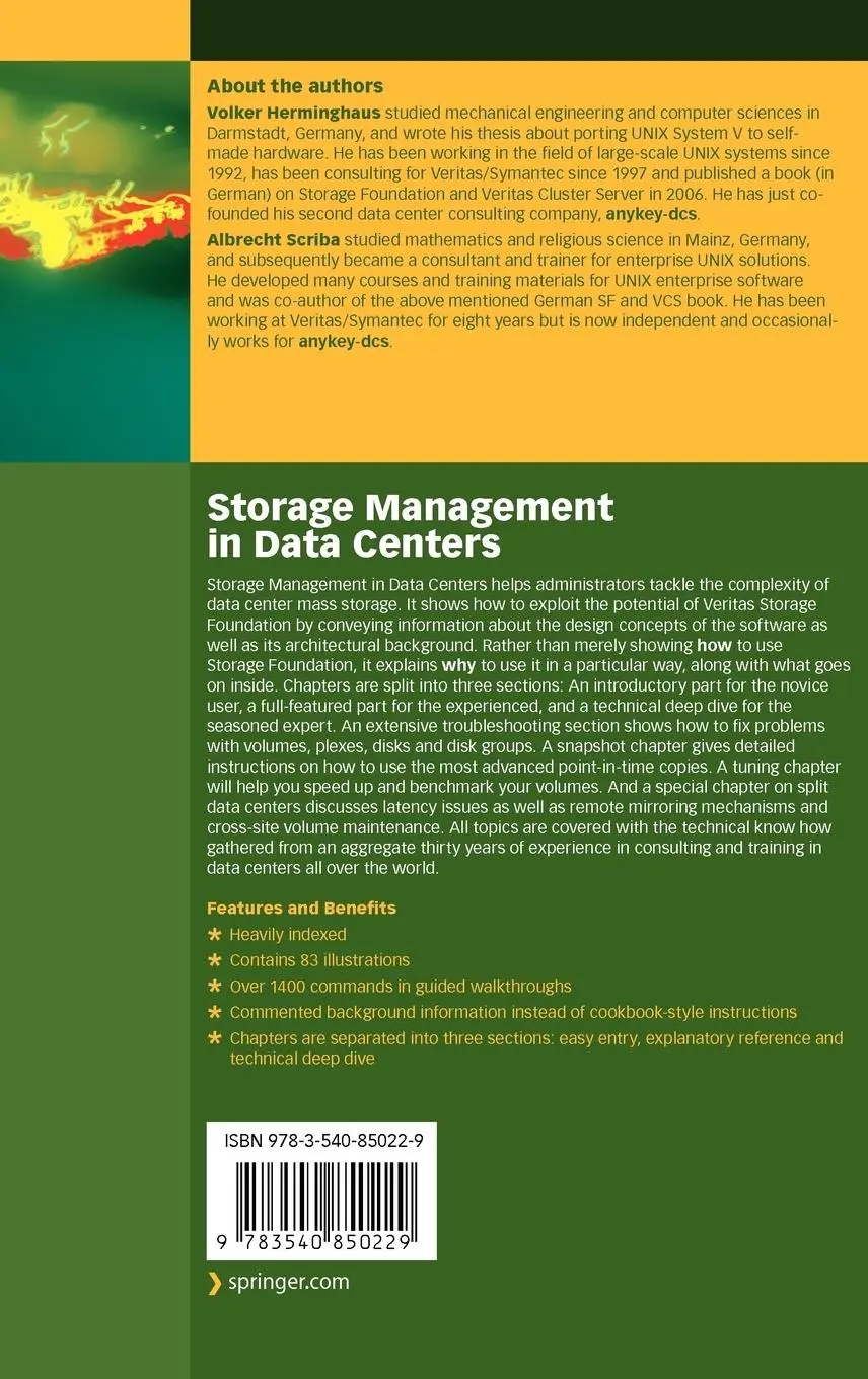 Rückseite: 9783540850229 | Storage Management in Data Centers | Albrecht Scriba (u. a.) | Buch
