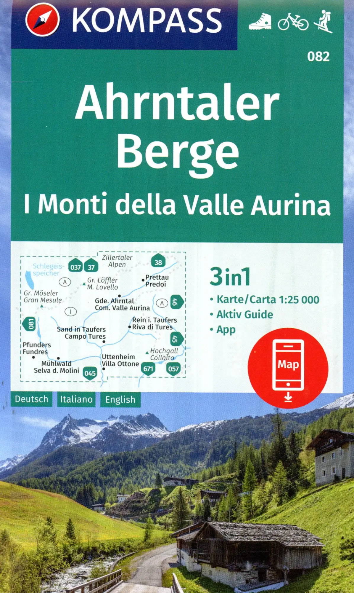 Cover: 9783991540229 | KOMPASS Wanderkarte 082 Ahrntaler Berge / I Monti della Valle...