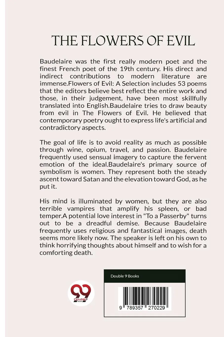 Rückseite: 9789357270229 | The Flowers of Evil | Charles Baudelaire | Taschenbuch | Englisch