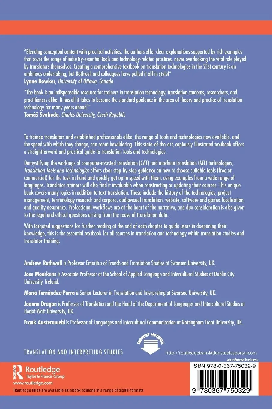 Rückseite: 9780367750329 | Translation Tools and Technologies | Andrew Rothwell (u. a.) | Buch