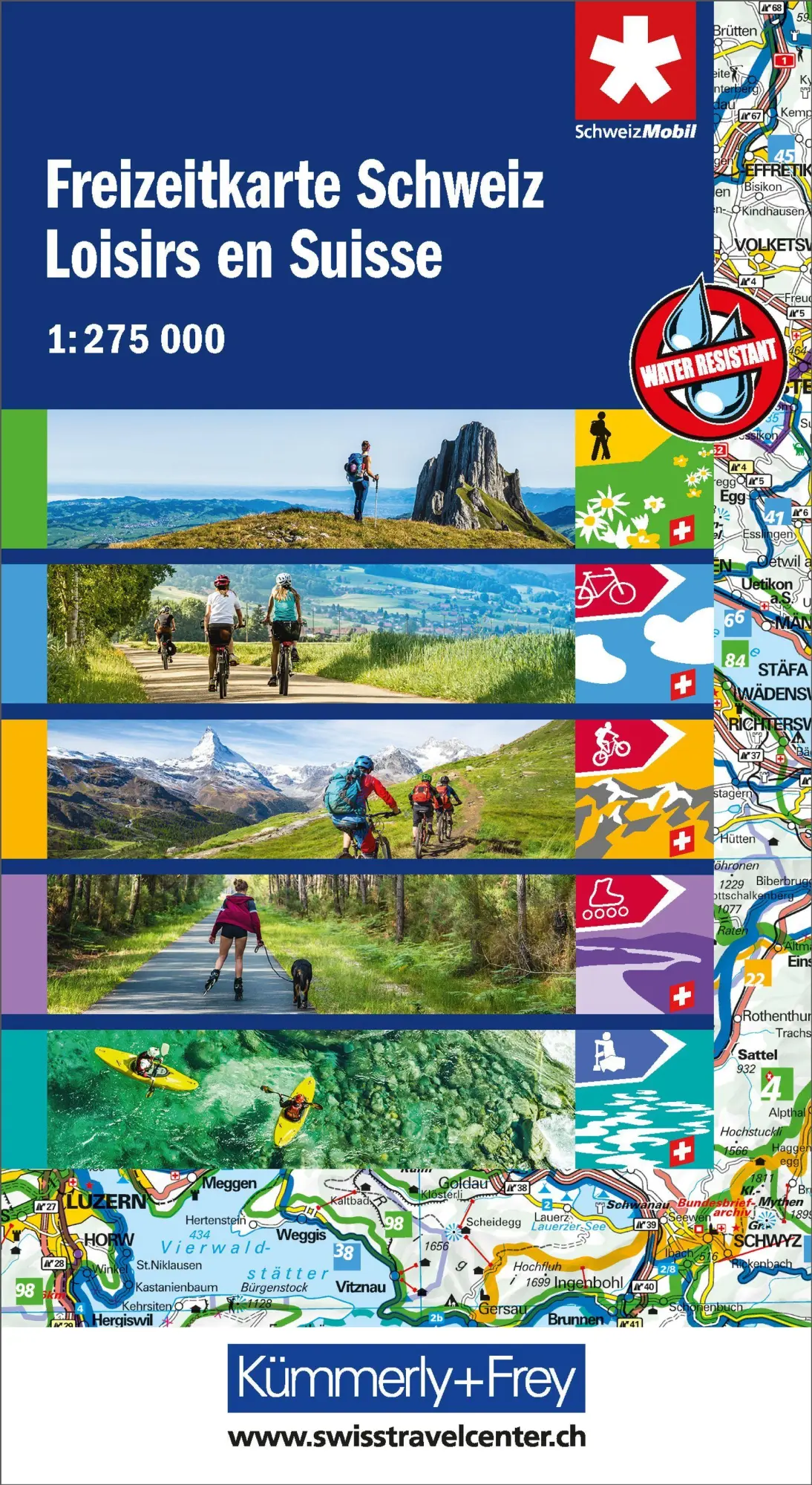 Cover: 9783259300329 | Kümmerly+Frey Wanderkarte Freizeitkarte Schweiz 1:275.000 | Deutsch
