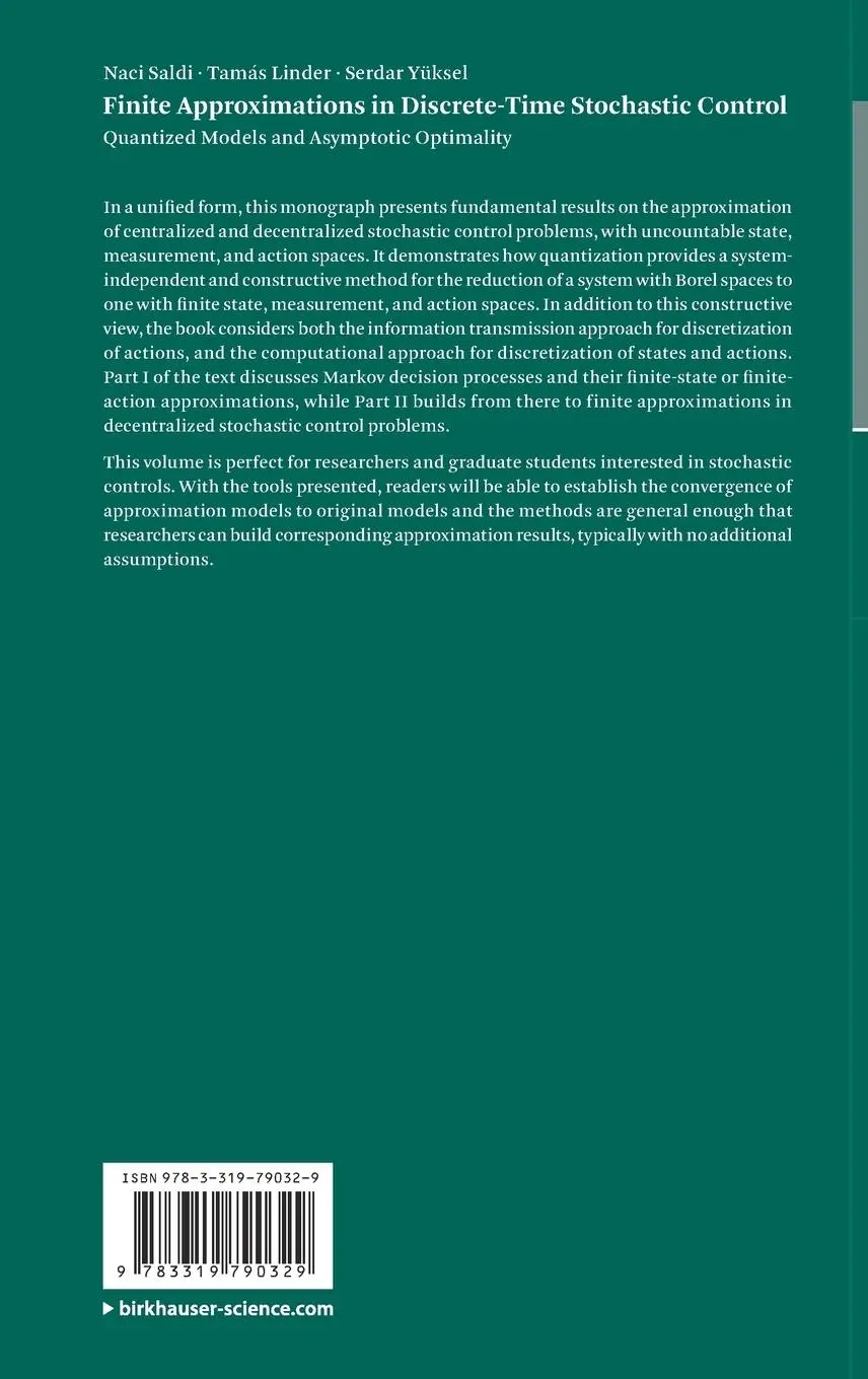 Rückseite: 9783319790329 | Finite Approximations in Discrete-Time Stochastic Control | Buch | vii