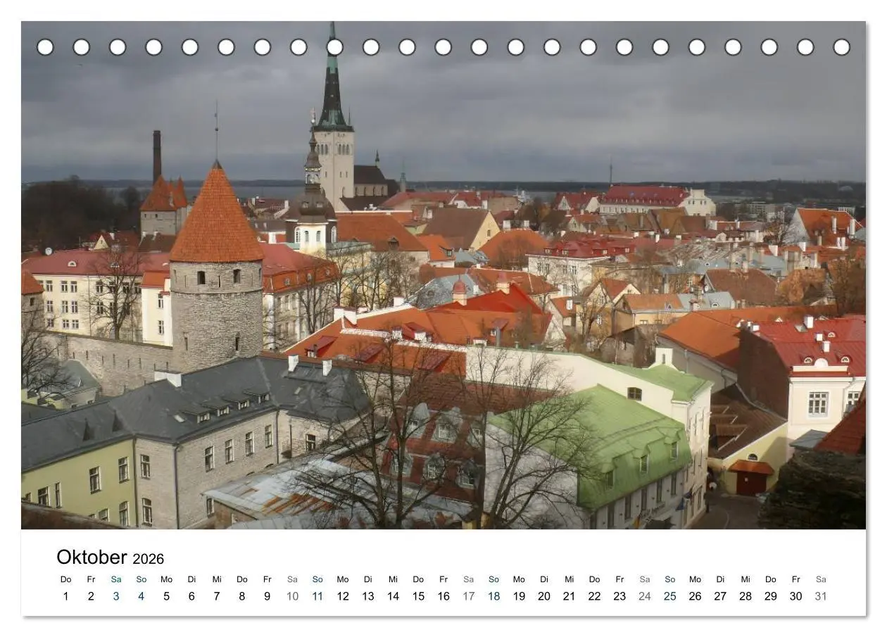 Bild: 9783516180329 | Tallinn (Tischkalender 2026 DIN A5 quer), CALVENDO Monatskalender