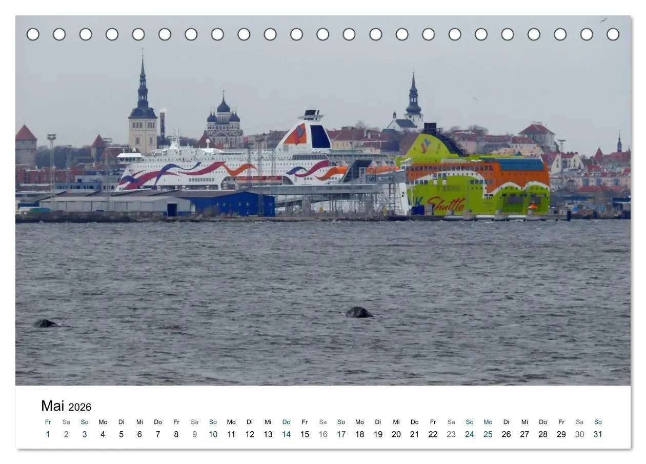 Bild: 9783516180329 | Tallinn (Tischkalender 2026 DIN A5 quer), CALVENDO Monatskalender