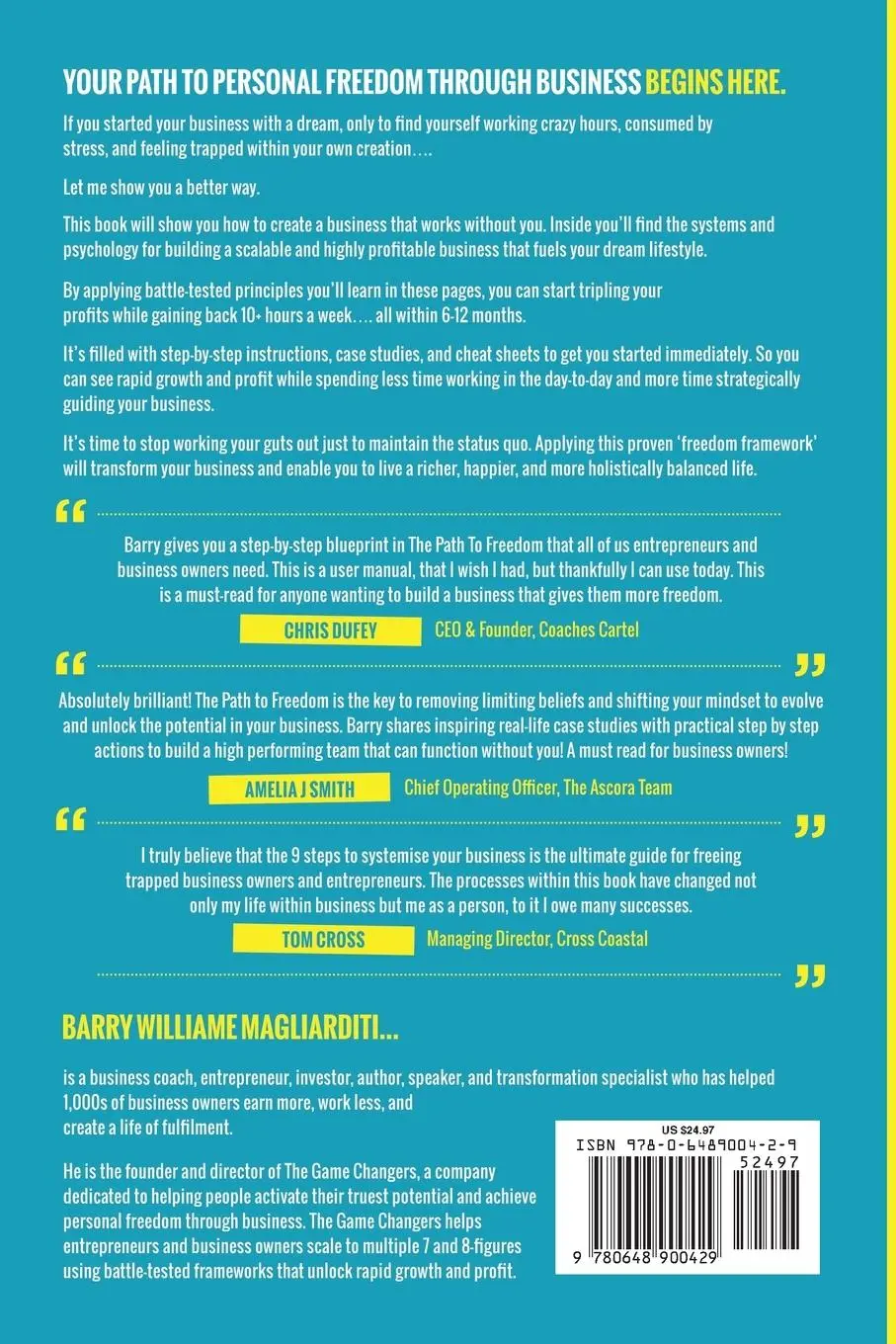 Rückseite: 9780648900429 | The Path To Freedom | Barry Williame Magliarditi | Taschenbuch | 2020