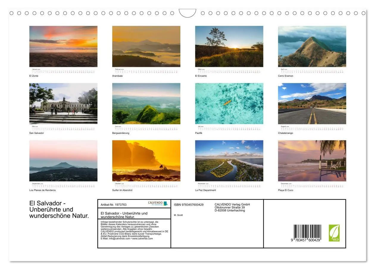 Bild: 9783457600429 | El Salvador - Unberührte und wunderschöne Natur. (Wandkalender 2026...