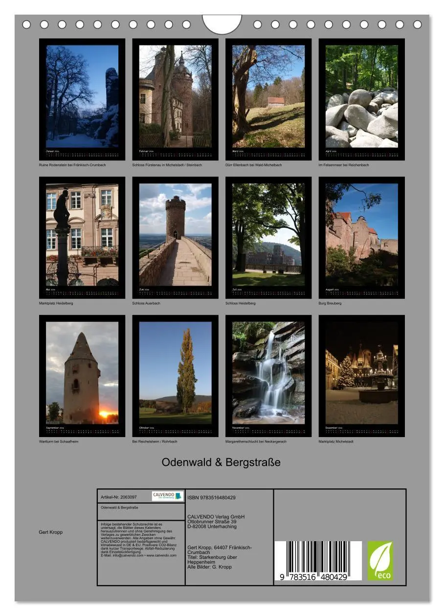 Bild: 9783516480429 | Odenwald &amp; Bergstraße (Wandkalender 2026 DIN A4 hoch), CALVENDO...