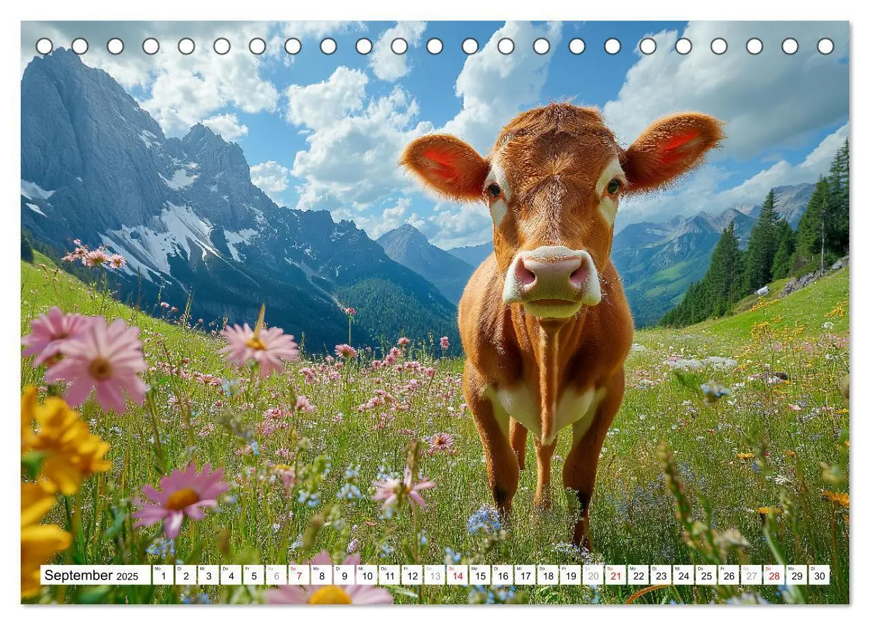 Bild: 9783457210529 | KÜHE AUF DER ALM - Der Kalender aus Bayern (Tischkalender 2025 DIN...