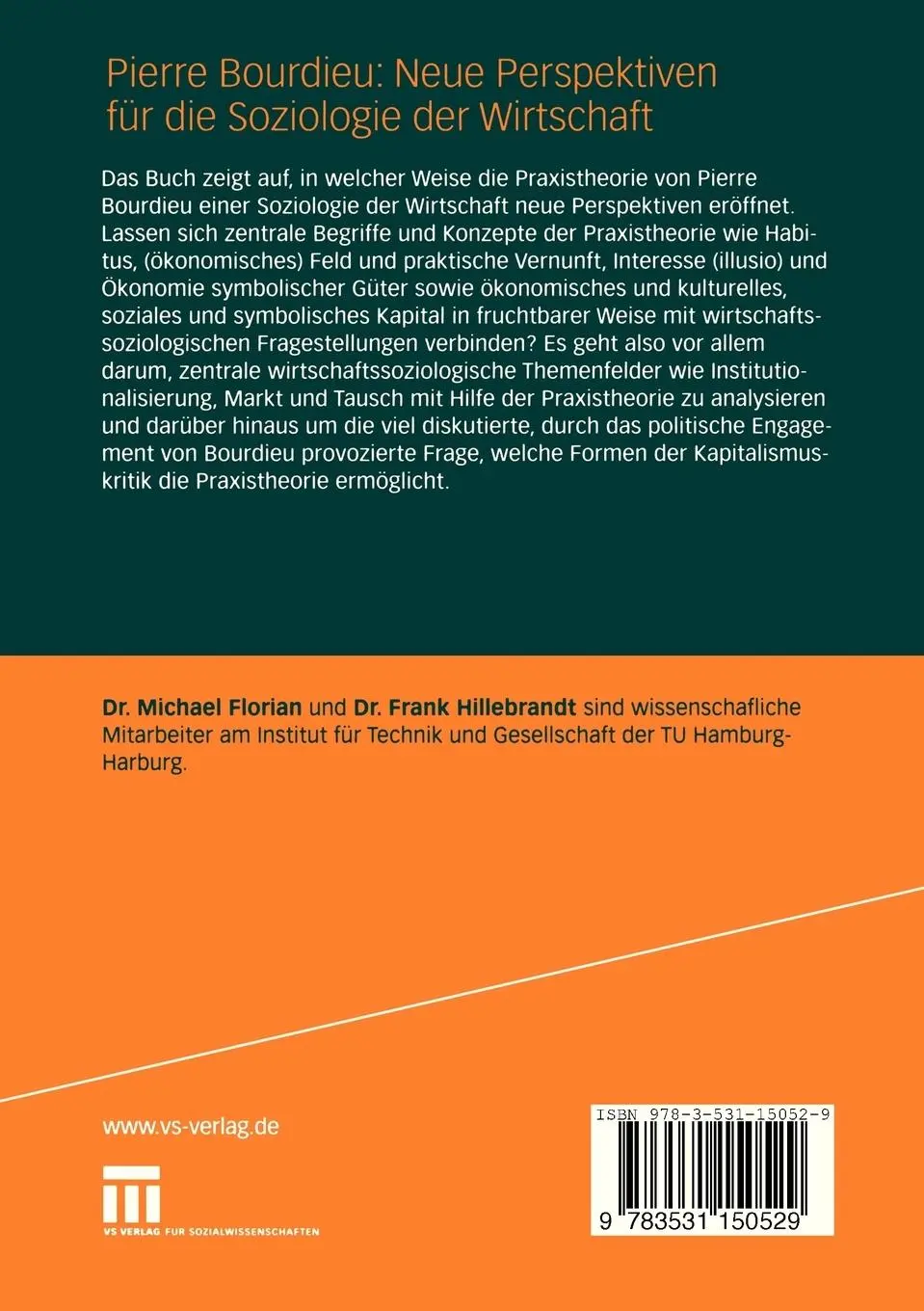 Rückseite: 9783531150529 | Pierre Bourdieu: Neue Perspektiven für die Soziologie der Wirtschaft