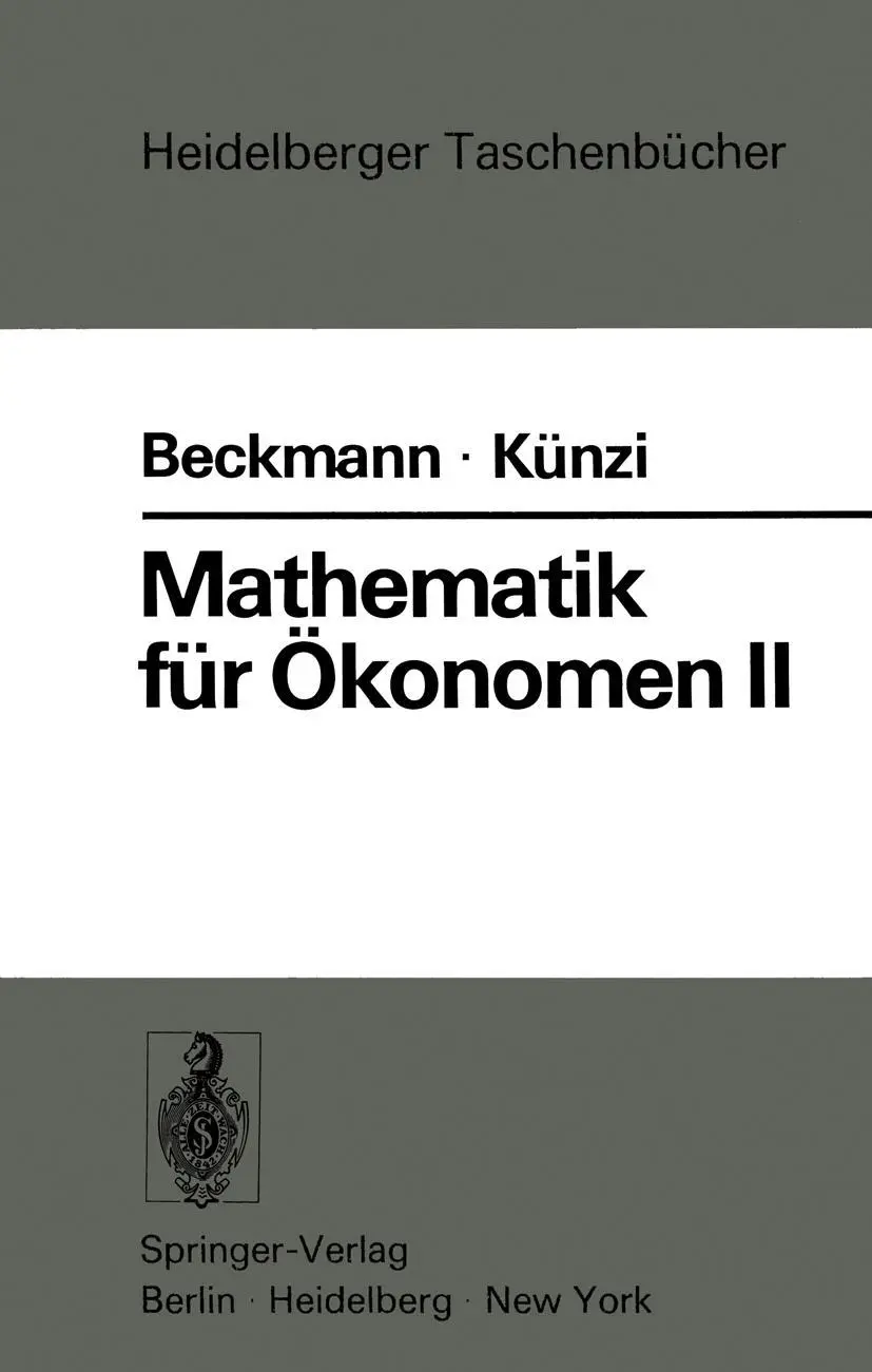 Cover: 9783540060529 | Mathematik für Ökonomen II | Lineare Algebra | M. J. Beckmann (u. a.)