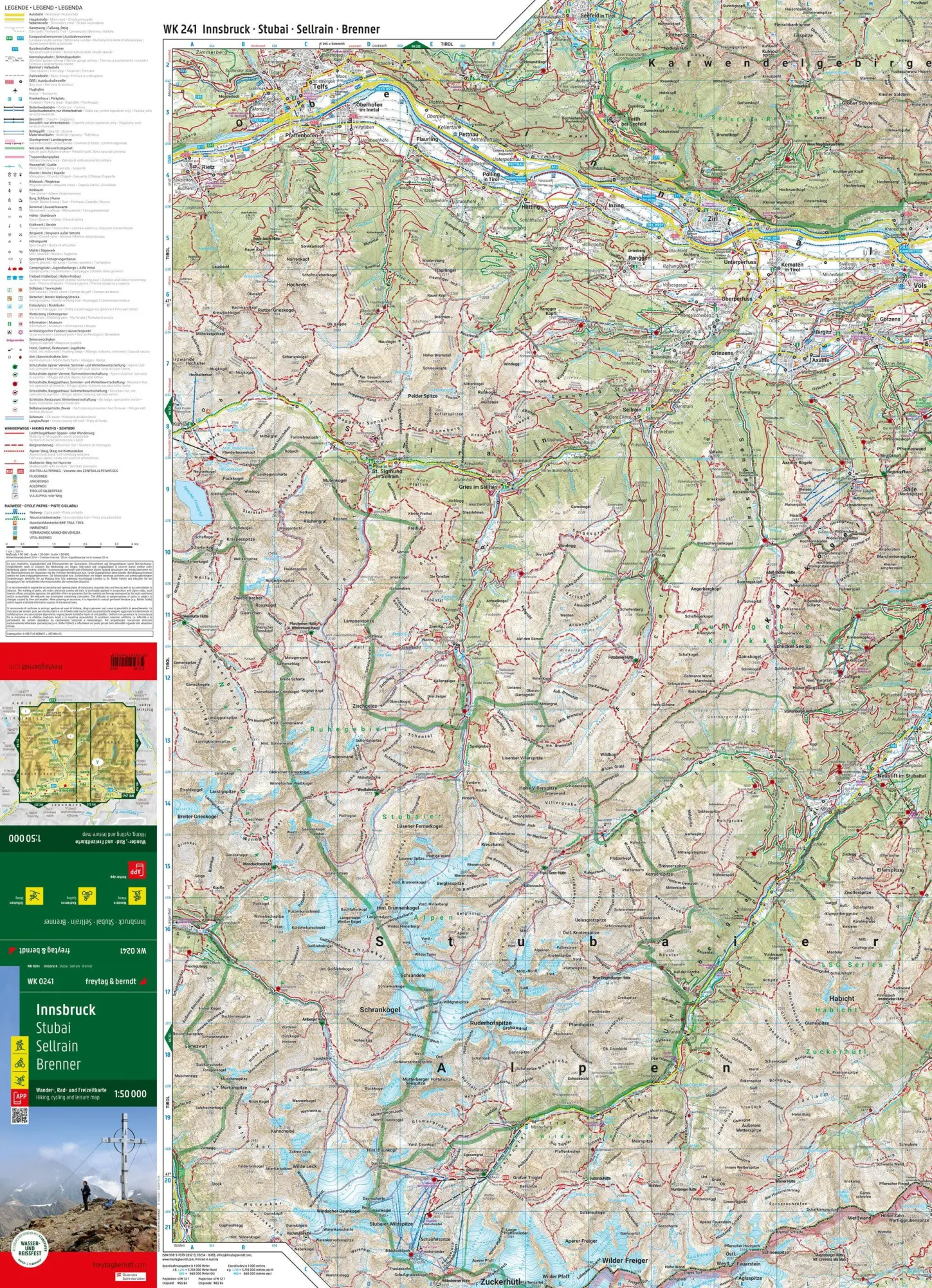 Bild: 9783707920529 | freytag &amp; berndt Wanderkarte WK 0241 Innsbruck, Stubai - Sellrain -...