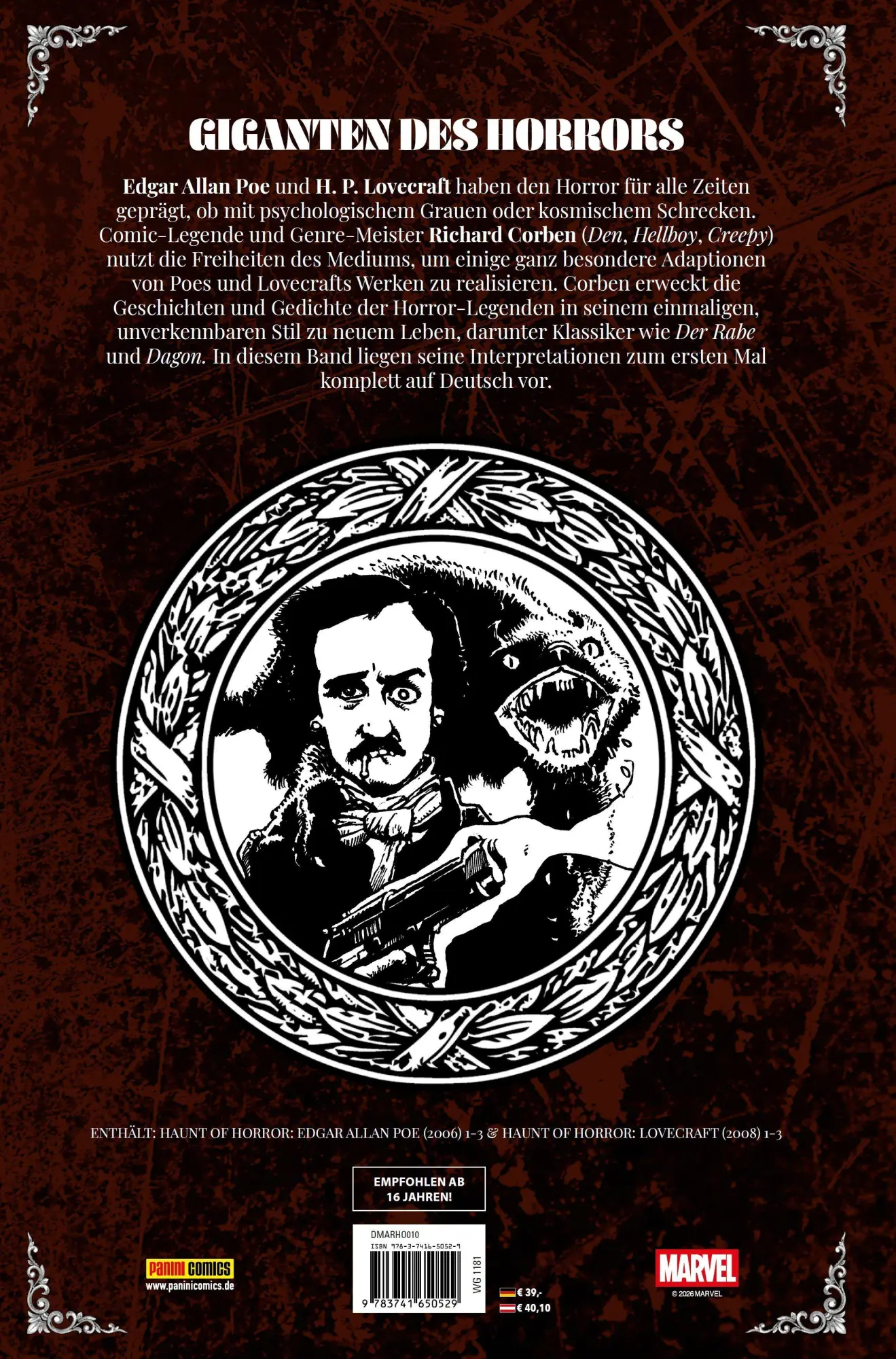 Rückseite: 9783741650529 | Horror-Collection von Lovecraft, Poe, Corben | Edgar Allan Poe (u. a.)