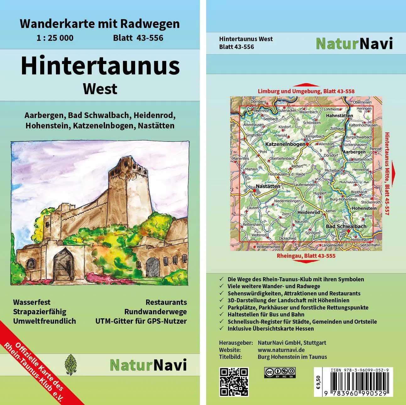 Cover: 9783960990529 | Hintertaunus West 1 : 25 000, Blatt 43-556 | (Land-)Karte | 1 S.