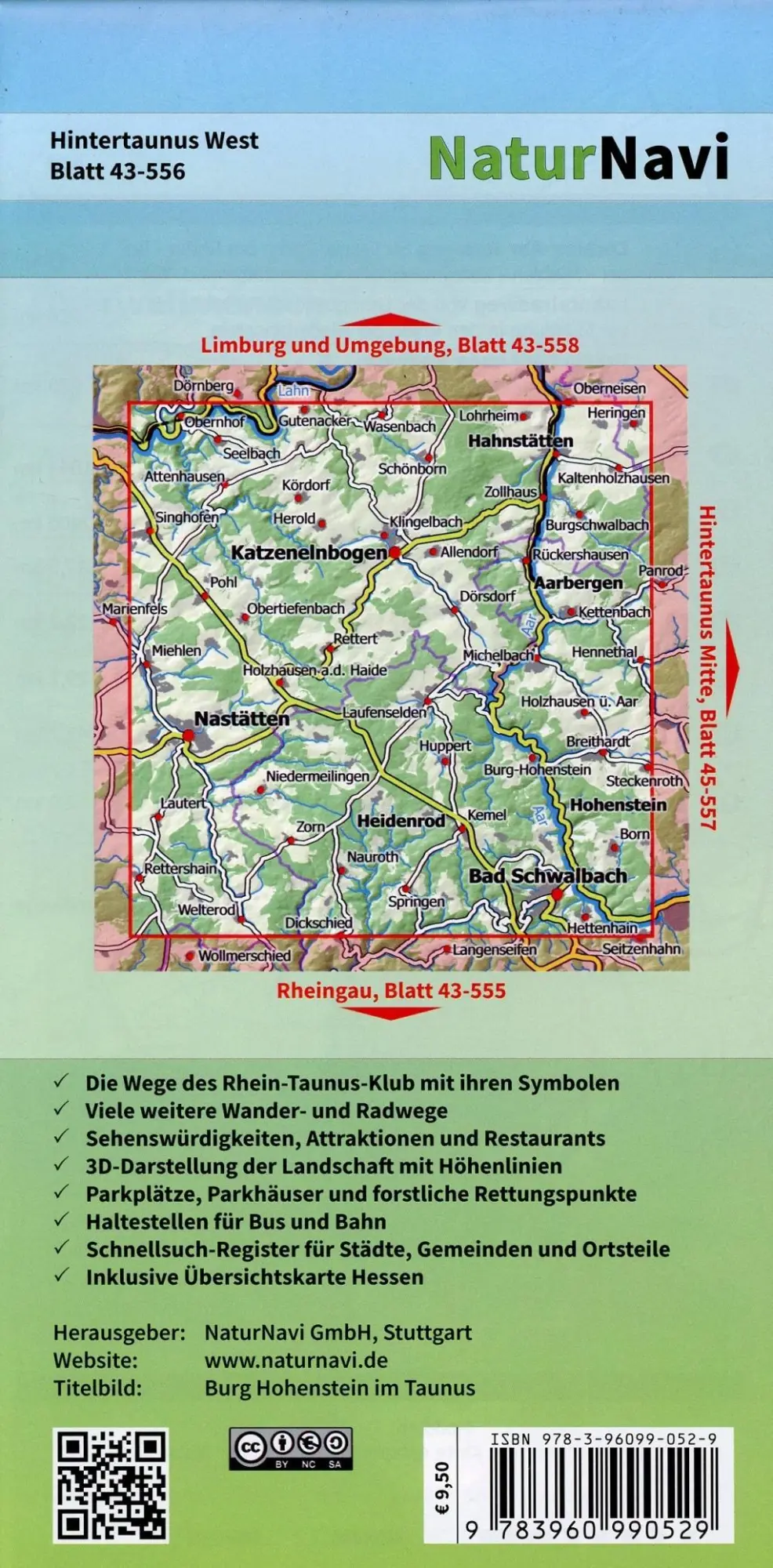 Bild: 9783960990529 | Hintertaunus West 1 : 25 000, Blatt 43-556 | (Land-)Karte | 1 S.