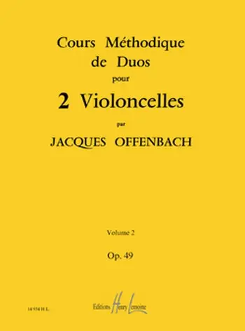 Cours méthodique de duos - op.49 vol.2 pour 2 violoncelles parties