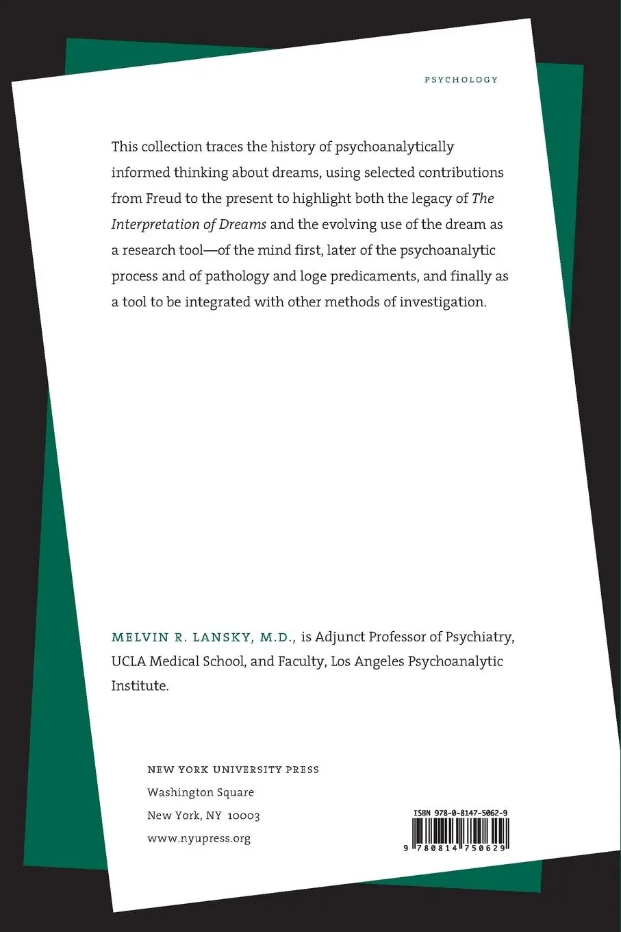 Rückseite: 9780814750629 | Essential Papers on Dreams | Melvin Lansky | Taschenbuch | Englisch