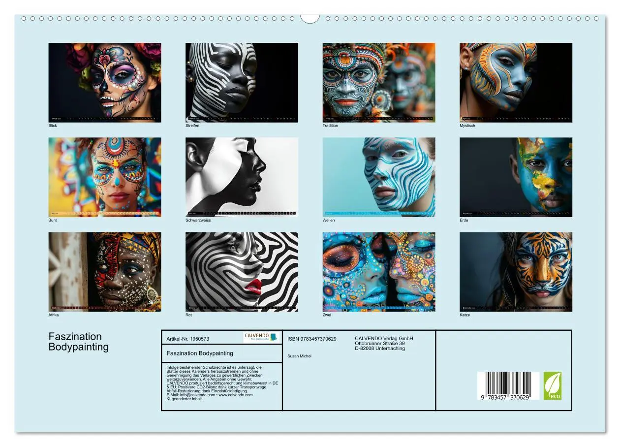 Bild: 9783457370629 | Faszination Bodypainting (hochwertiger Premium Wandkalender 2026...