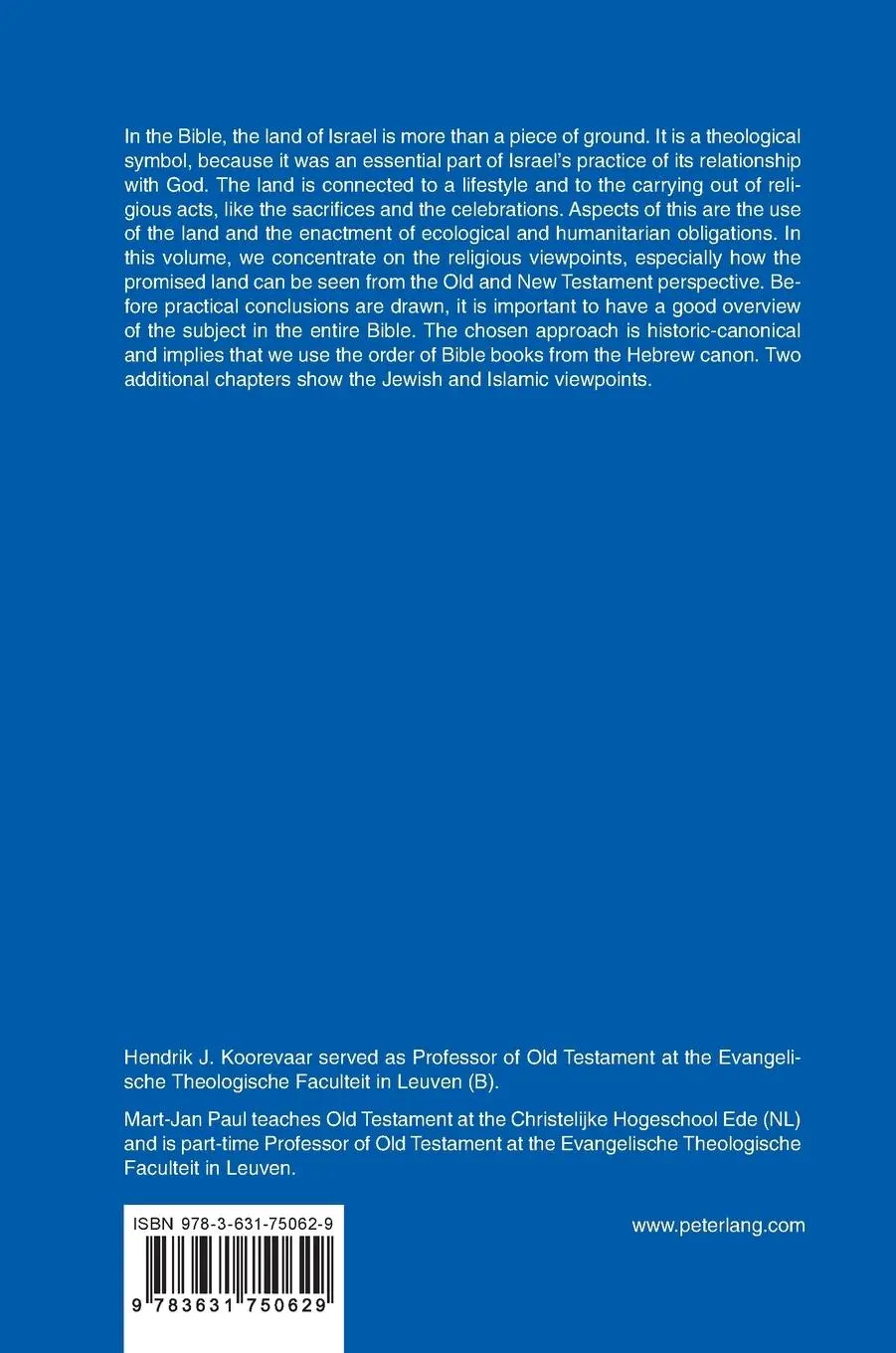 Rückseite: 9783631750629 | The Earth and the Land | Mart-Jan Paul (u. a.) | Buch | Gebunden