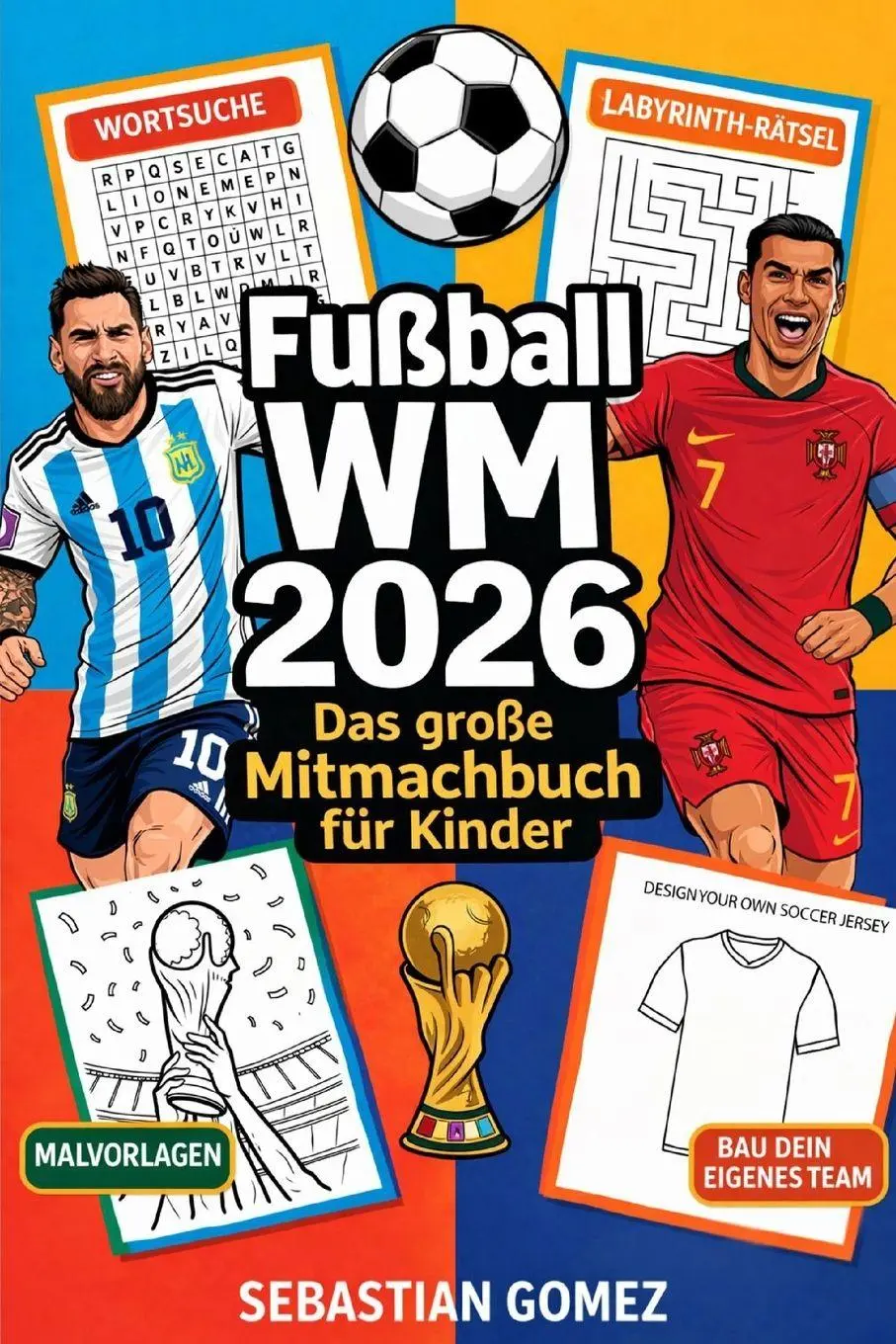 Cover: 9789371230629 | Fußball WM 2026 - Das große Mitmachbuch für Kinder | Sebastian Gomez
