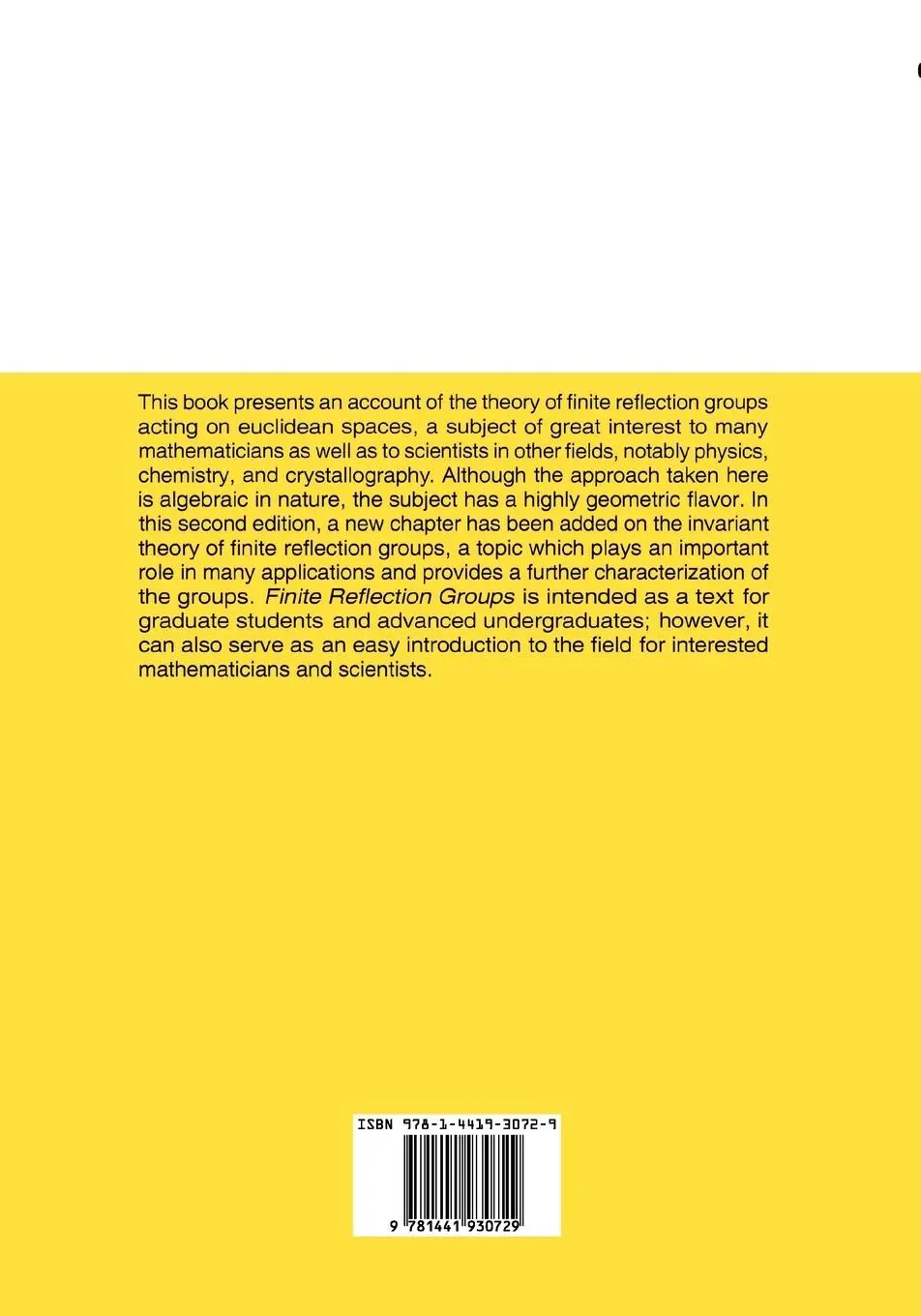 Rückseite: 9781441930729 | Finite Reflection Groups | C. T. Benson (u. a.) | Taschenbuch | x