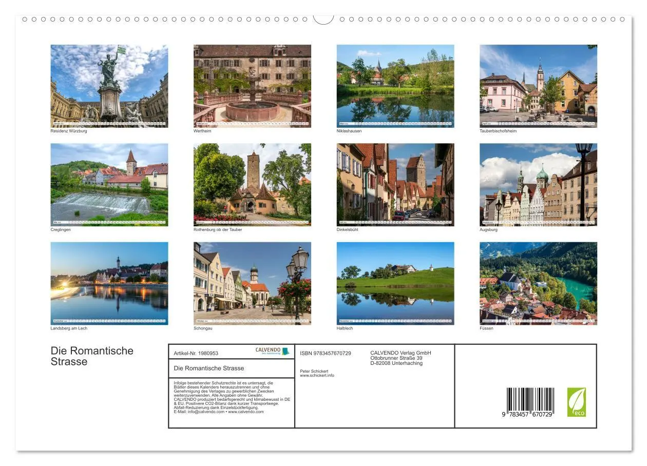 Bild: 9783457670729 | Die Romantische Strasse (hochwertiger Premium Wandkalender 2026 DIN...