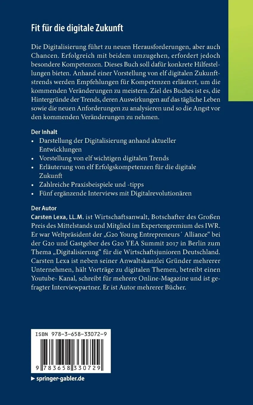 Rückseite: 9783658330729 | Fit für die digitale Zukunft | Carsten Lexa | Taschenbuch | Deutsch