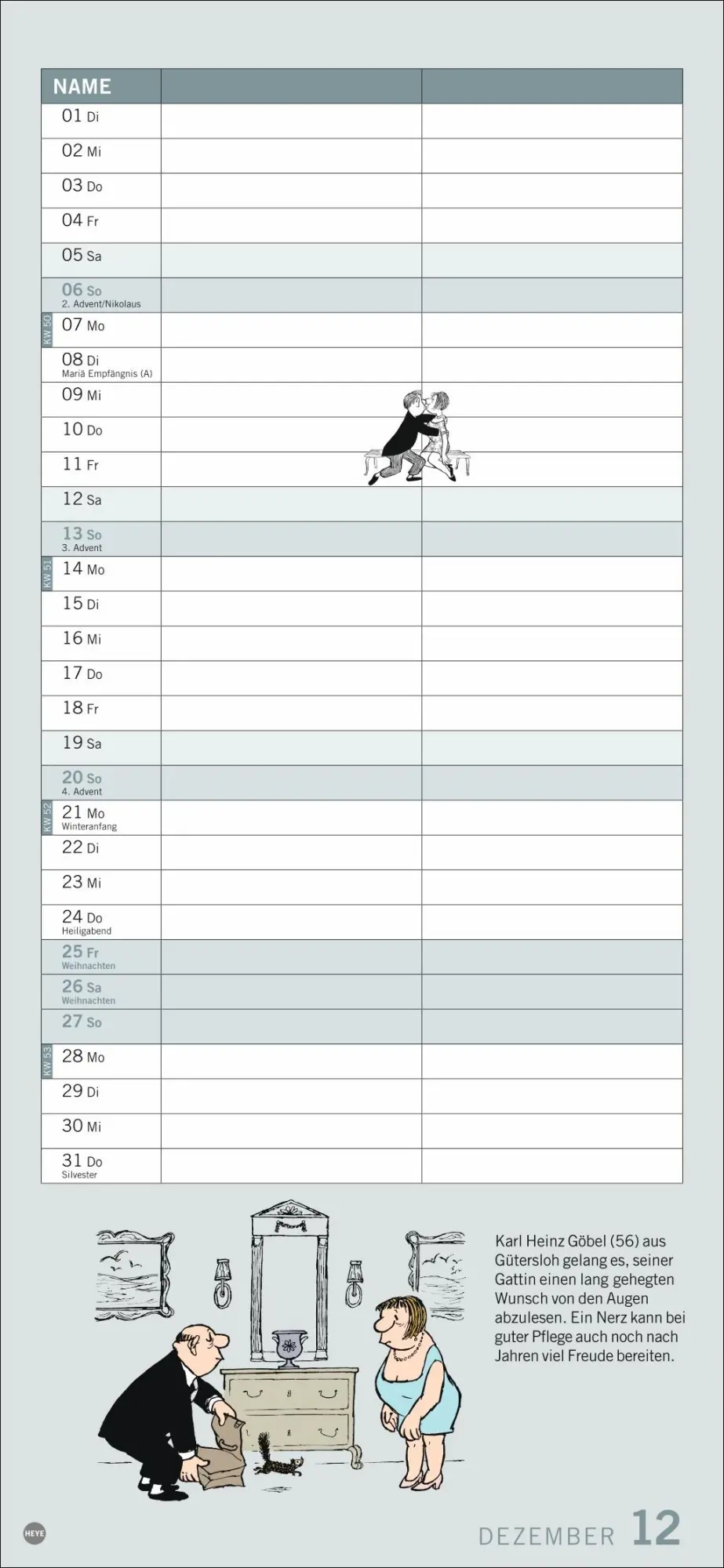 Bild: 9783756410729 | Loriot Planer für zwei 2026 | Loriot | Kalender | Loriot Kalender Heye