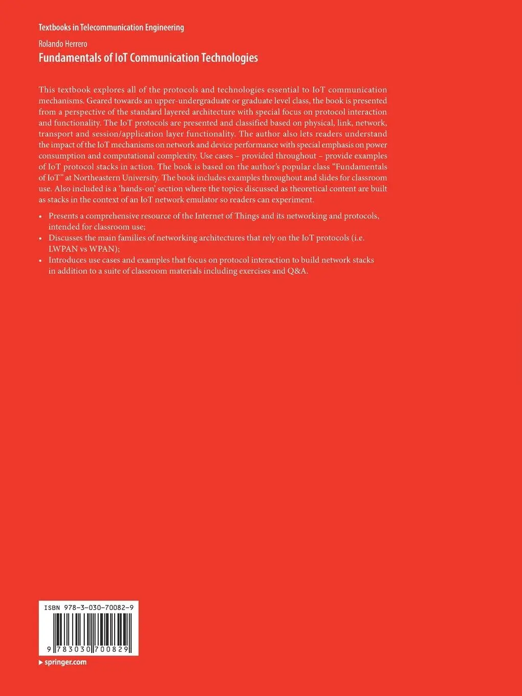 Rückseite: 9783030700829 | Fundamentals of IoT Communication Technologies | Rolando Herrero | xix