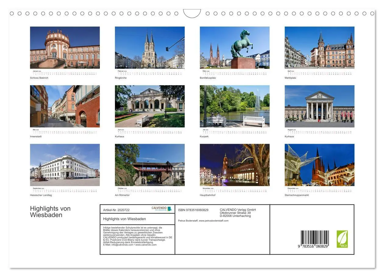 Bild: 9783516060829 | Highlights von Wiesbaden (Wandkalender 2026 DIN A3 quer), CALVENDO...
