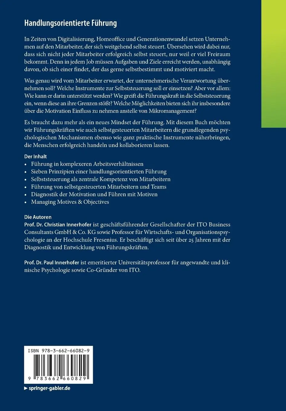 Rückseite: 9783662660829 | Handlungsorientierte Führung | Motive und Ziele erfolgreich managen
