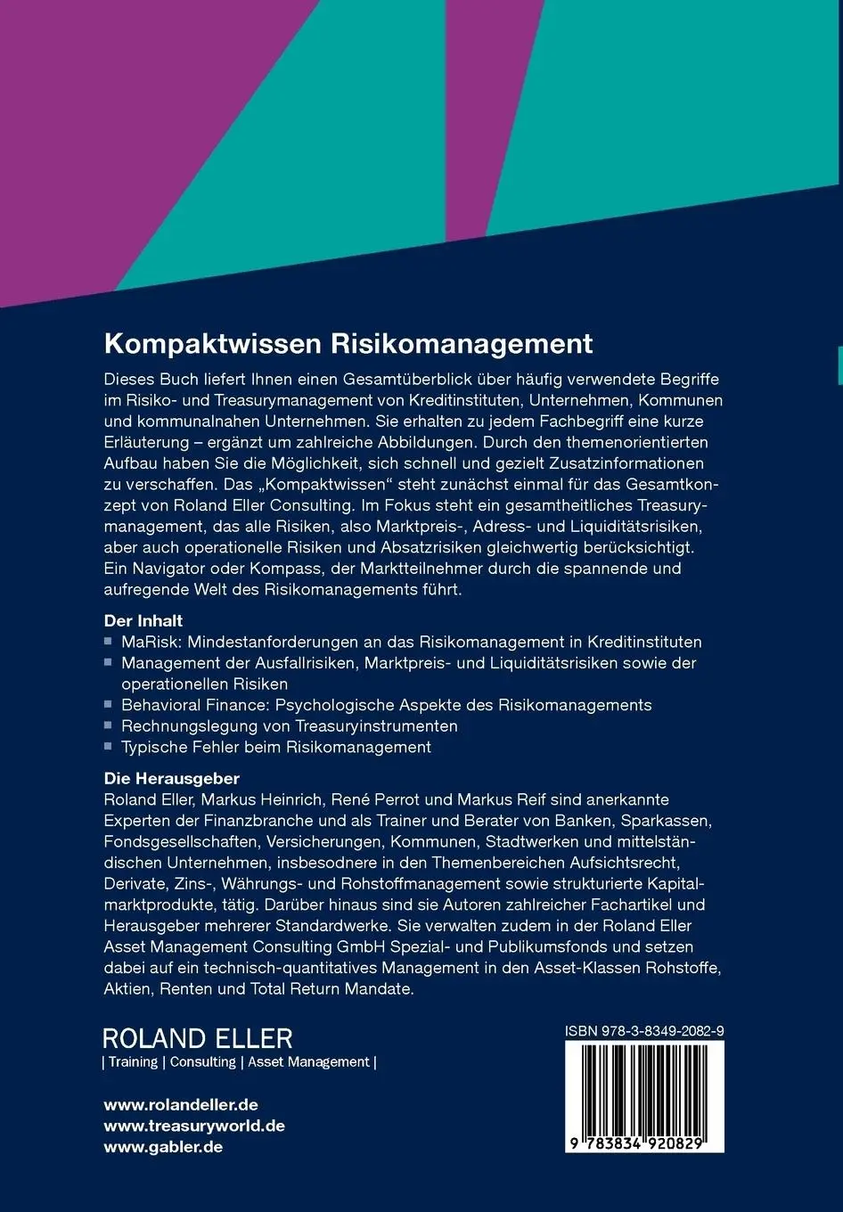 Rückseite: 9783834920829 | Kompaktwissen Risikomanagement | Roland Eller (u. a.) | Taschenbuch