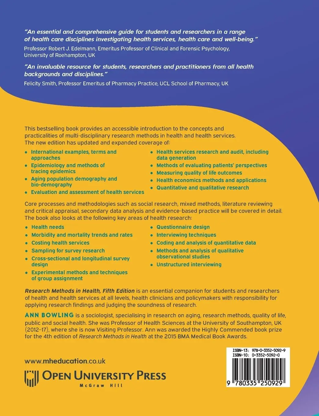 Rückseite: 9780335250929 | Research Methods in Health | Investigating Health and Health Services