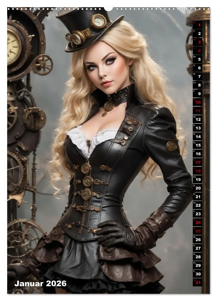 Bild: 9783516290929 | Steampunk Divas (Wandkalender 2026 DIN A2 hoch), CALVENDO...