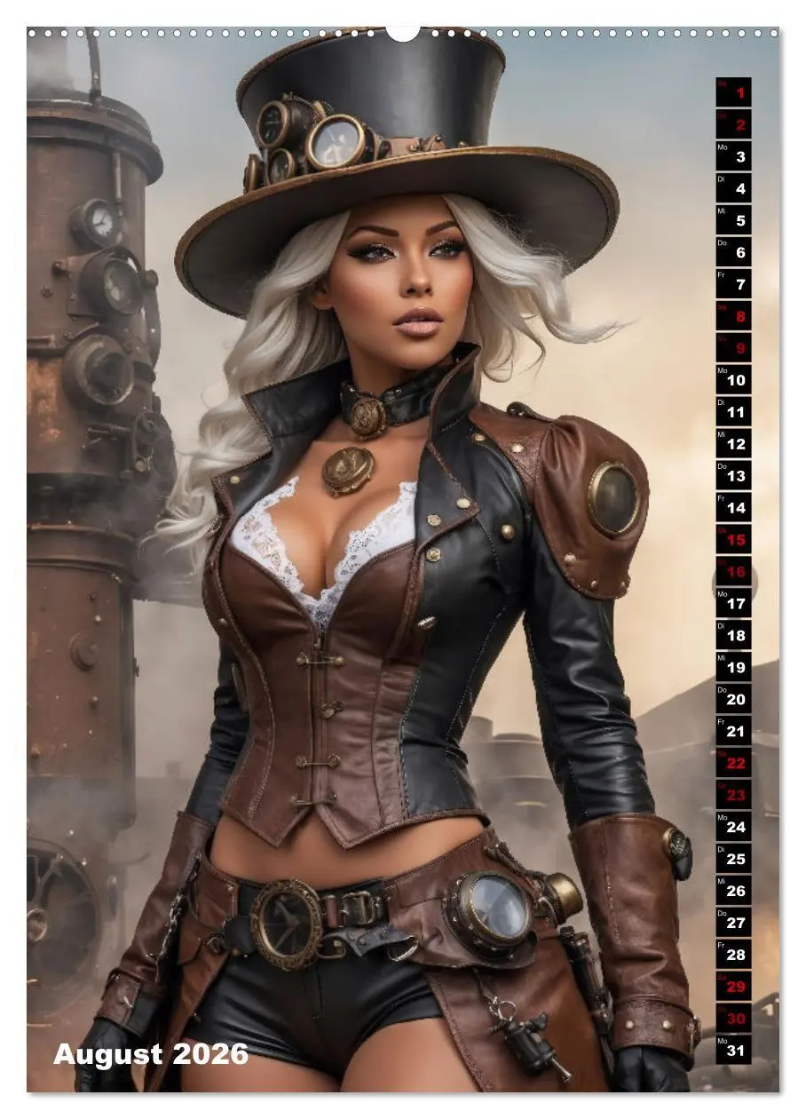 Bild: 9783516290929 | Steampunk Divas (Wandkalender 2026 DIN A2 hoch), CALVENDO...