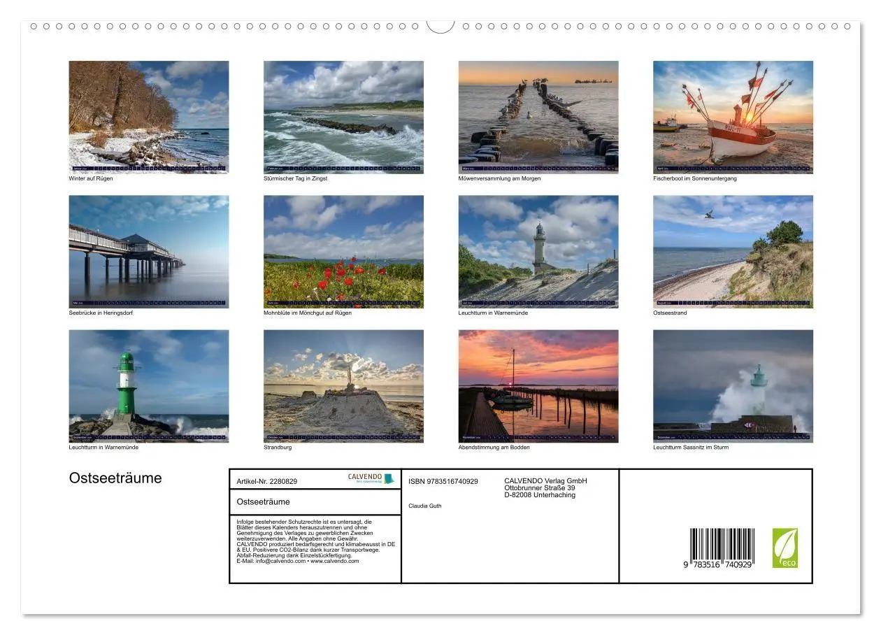 Bild: 9783516740929 | Ostseeträume (hochwertiger Premium Wandkalender 2026 DIN A2 quer),...