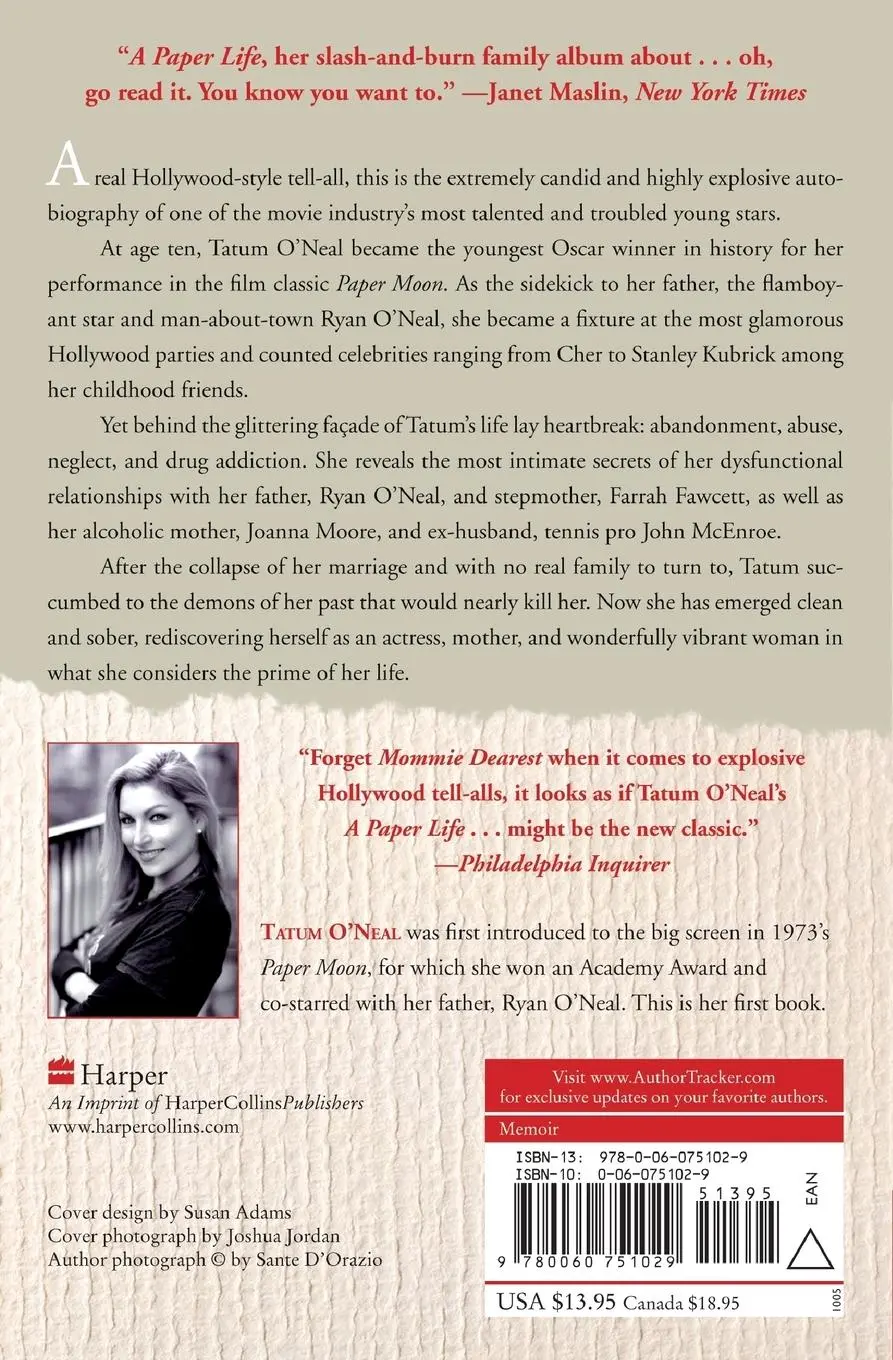 Rückseite: 9780060751029 | A Paper Life | Tatum O'Neal | Taschenbuch | Englisch | 2013