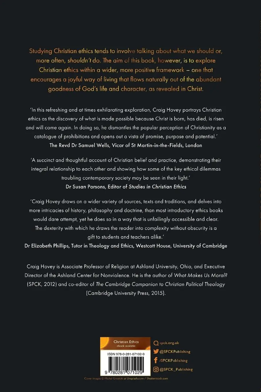 Rückseite: 9780281071029 | Exploring Christian Ethics | Craig Hovey | Taschenbuch | Englisch