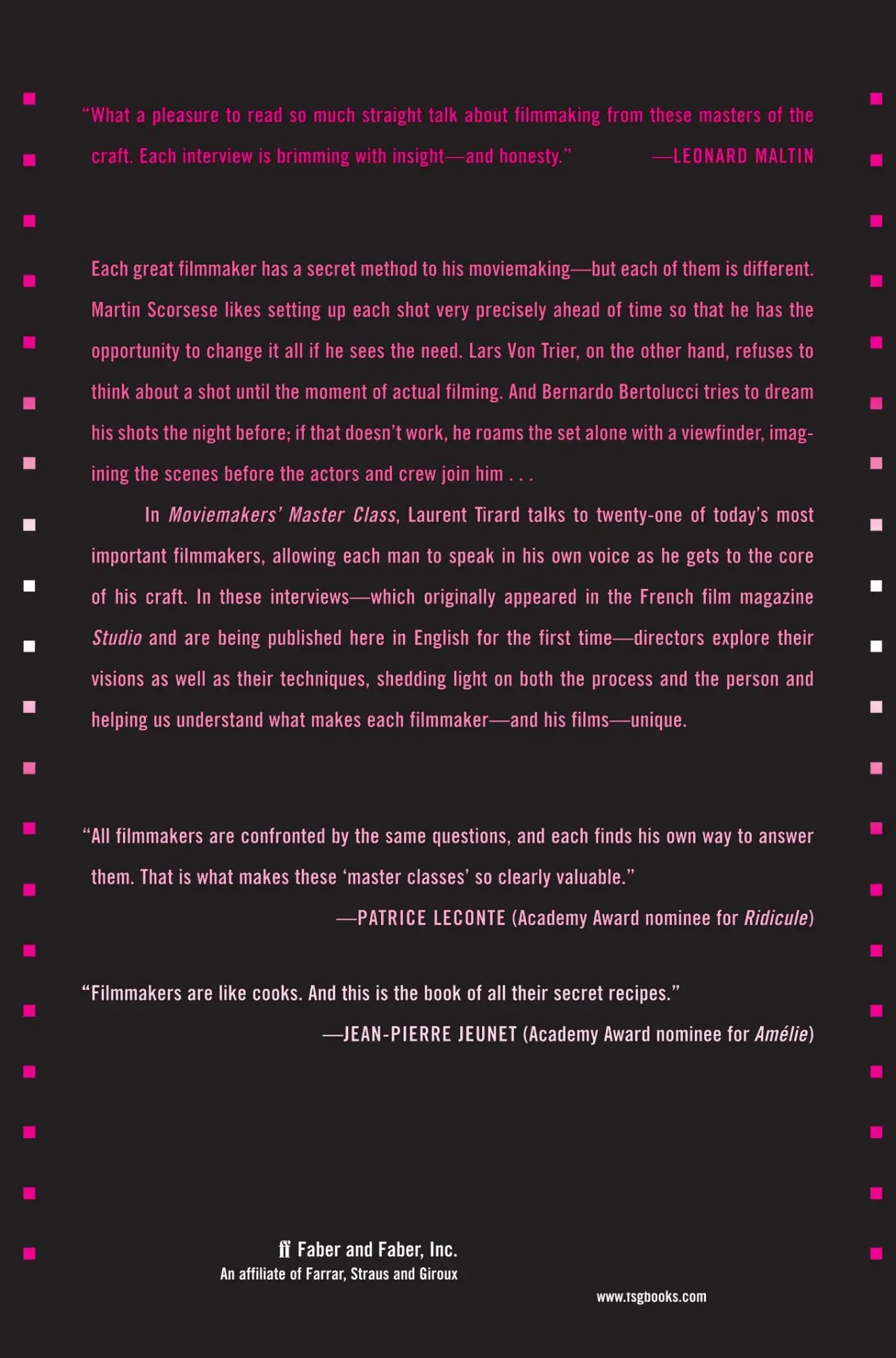 Rückseite: 9780571211029 | Moviemakers' Master Class | Laurent Tirard | Taschenbuch | Englisch