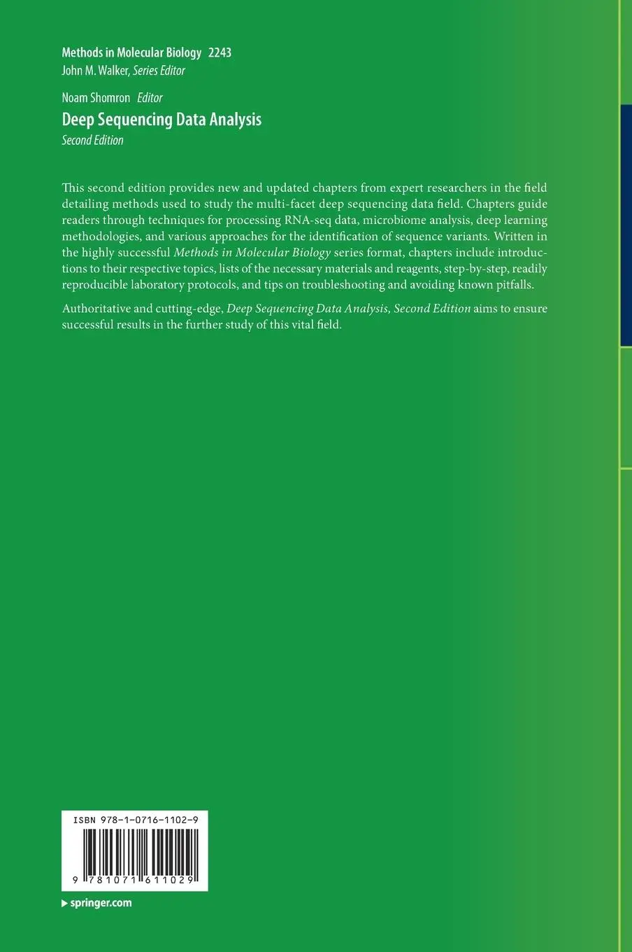 Rückseite: 9781071611029 | Deep Sequencing Data Analysis | Noam Shomron | Buch | x | Englisch