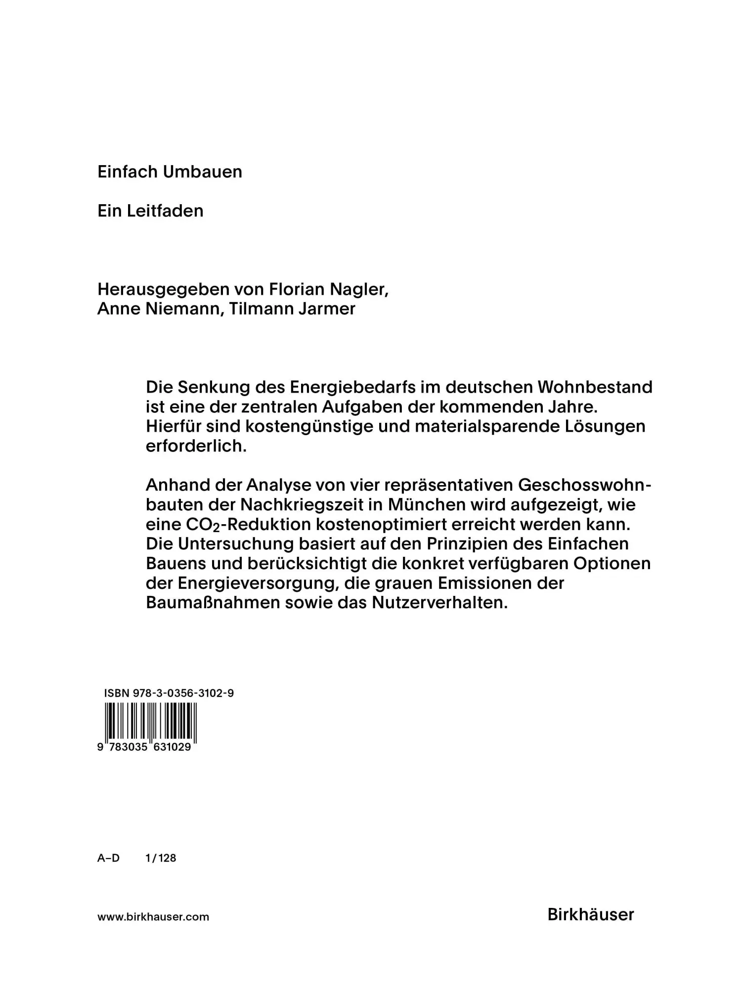 Cover: 9783035631029 | Einfach umbauen | Ein Leitfaden | Florian Nagler (u. a.) | Buch | 2026