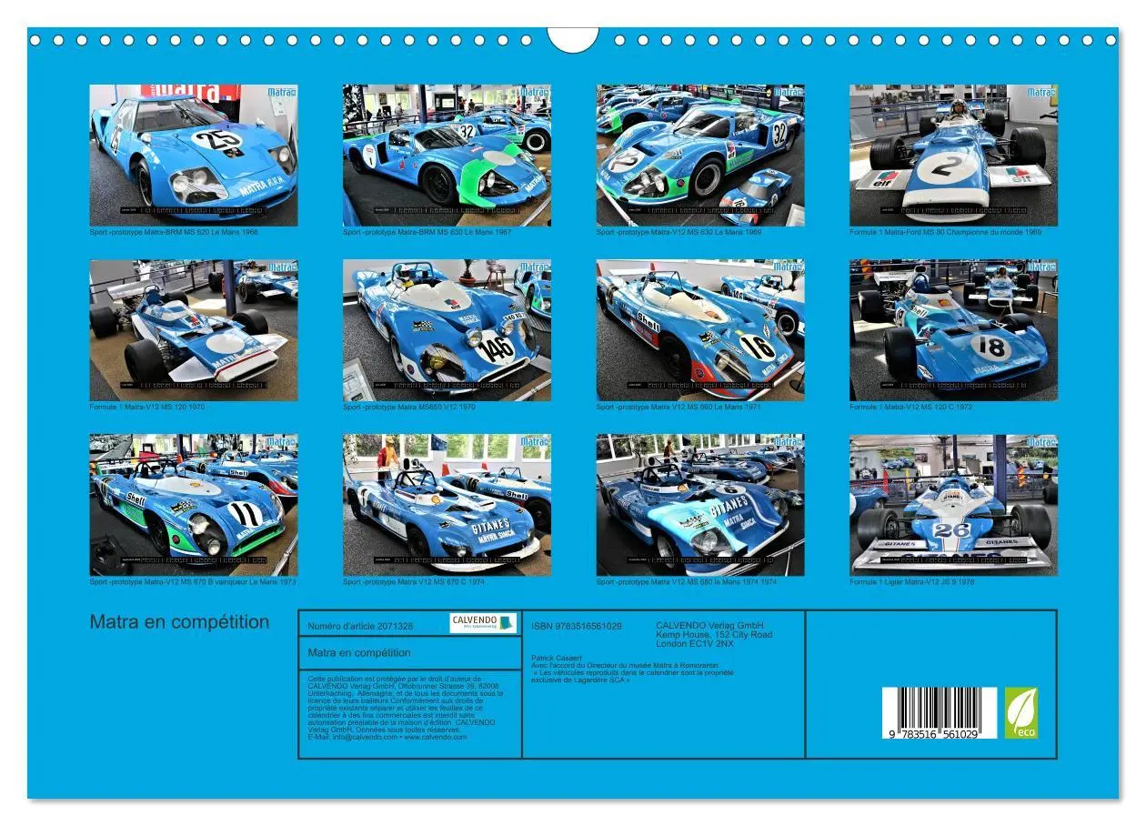 Bild: 9783516561029 | Matra en compétition (Calendrier mural 2026 DIN A3 vertical),...