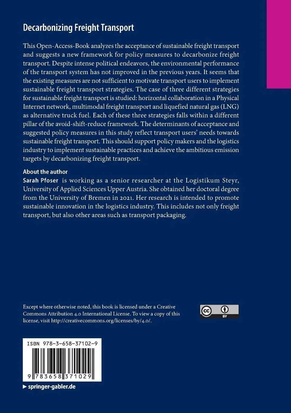 Rückseite: 9783658371029 | Decarbonizing Freight Transport | Acceptance and Policy Implications