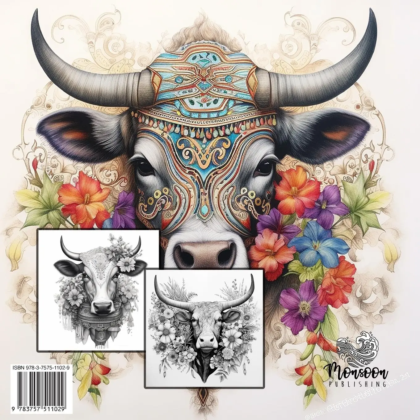 Rückseite: 9783757511029 | Cows Coloring Book for Adults | Monsoon Publsihing | Taschenbuch