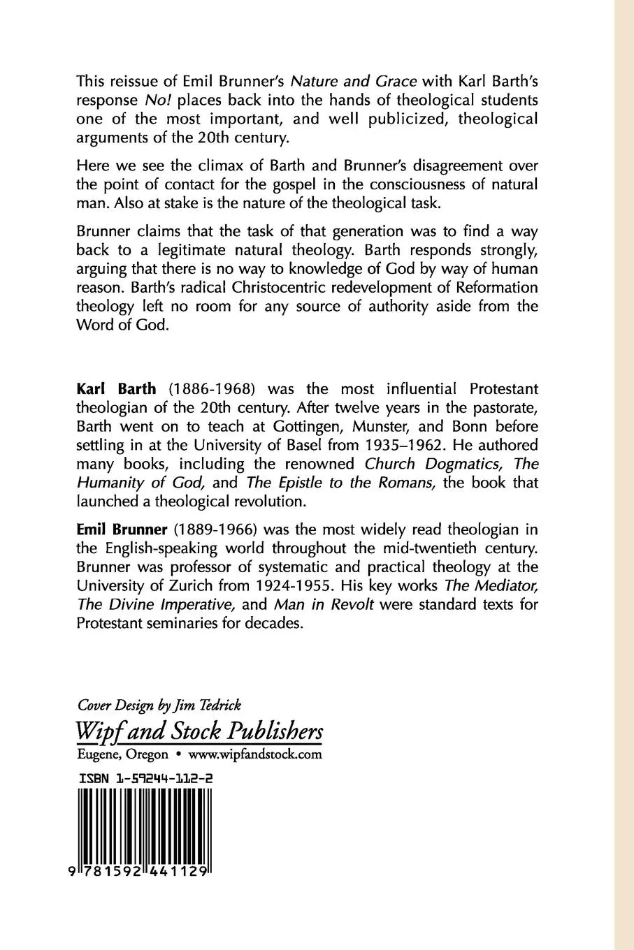 Rückseite: 9781592441129 | Natural Theology | Karl Barth | Taschenbuch | Englisch | 2002