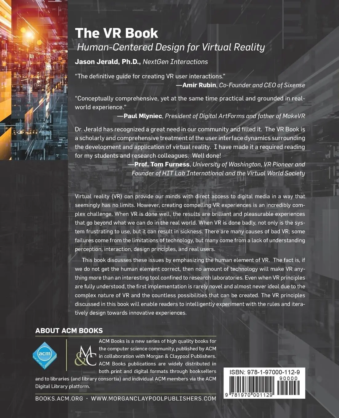 Rückseite: 9781970001129 | The VR Book | Human-Centered Design for Virtual Reality | Jason Jerald