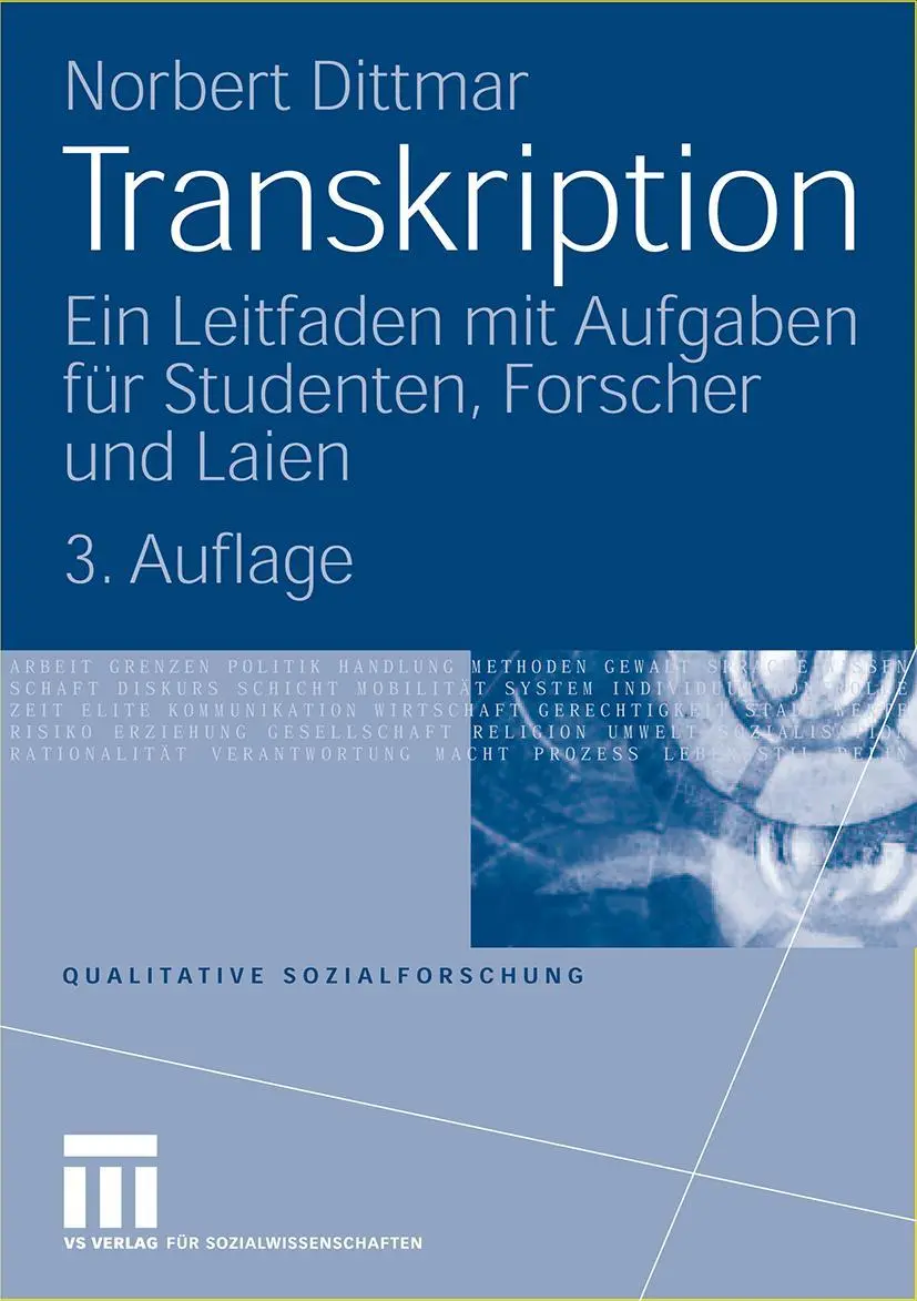 Cover: 9783531161129 | Transkription | Norbert Dittmar | Taschenbuch | 242 S. | Deutsch